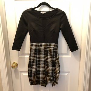 Charlotte Russe black & gold plaid dress (NWOT)